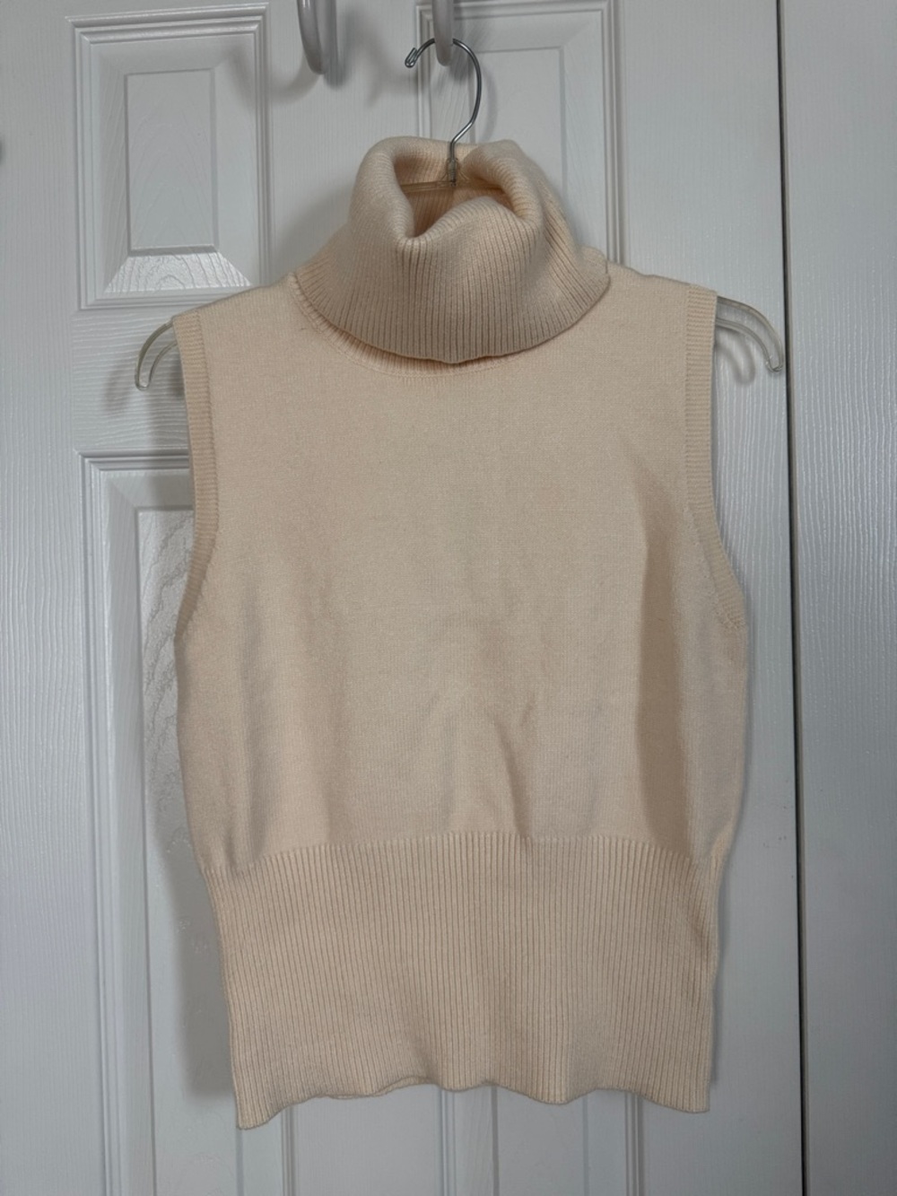 Showpo Cream Sleeveless Turtleneck Knit Vest